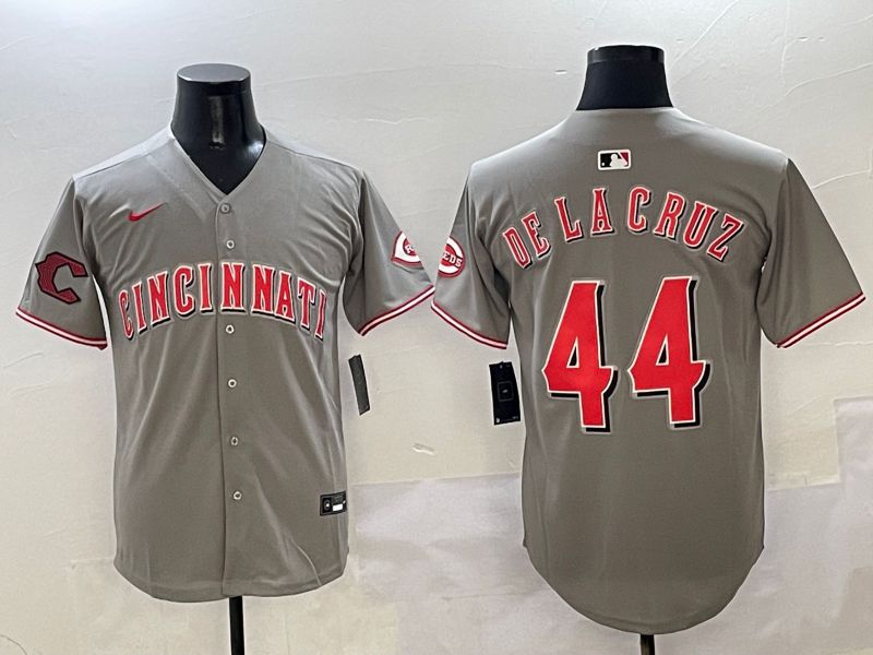 Men Cincinnati Reds #44 Delacruz Grey Game Nike 2025 MLB Jersey style 5